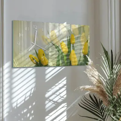 Relógio de vidro retangular Tulipas de jardim