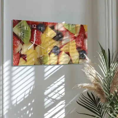 Relógio de vidro retangular Salada de frutas