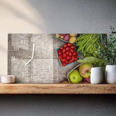 Relógio de vidro retangular Vegetais