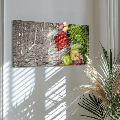 Relógio de vidro retangular Vegetais