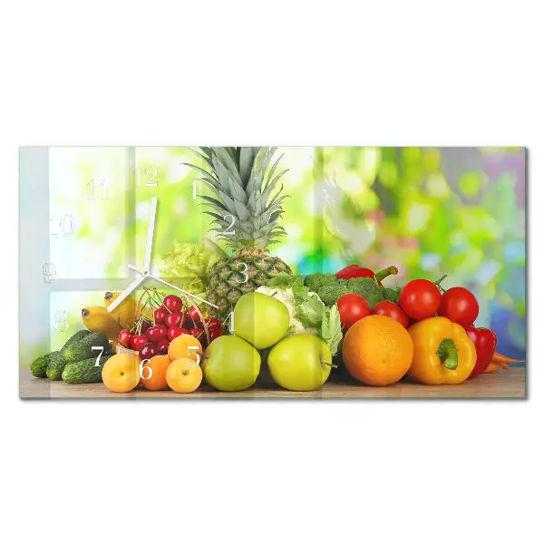 Relógio horizontal Legumes e frutas