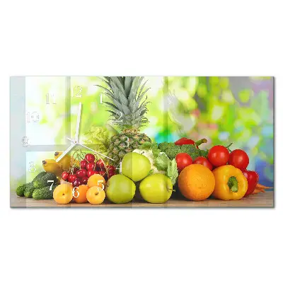 Relógio horizontal Legumes e frutas