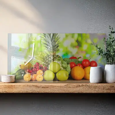 Relógio horizontal Legumes e frutas