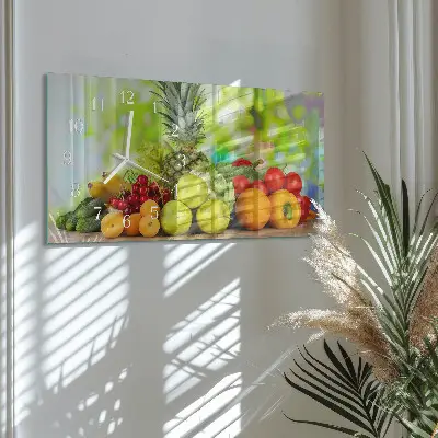 Relógio horizontal Legumes e frutas