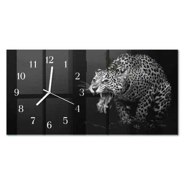 Relógio de vidro retangular jaguar americano