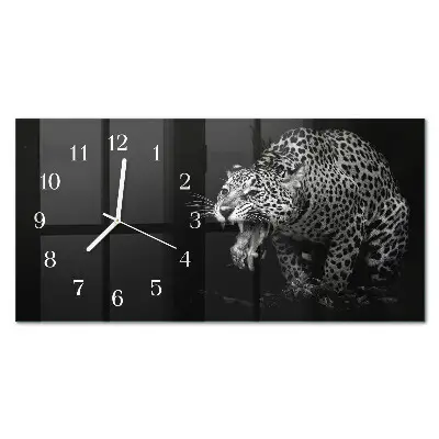 Relógio de vidro retangular jaguar americano