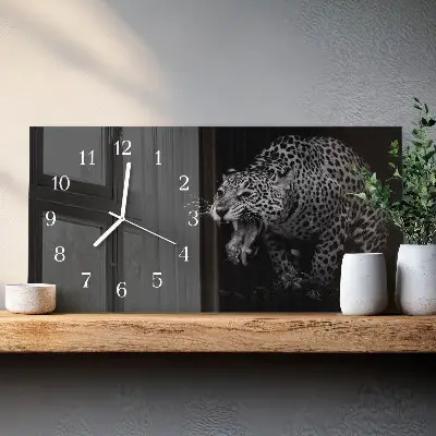 Relógio de vidro retangular jaguar americano