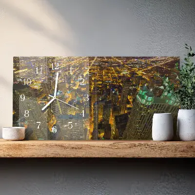 Relógio de vidro retangular A cidade iluminada