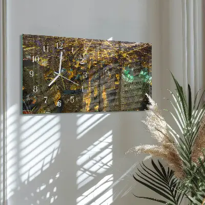Relógio de vidro retangular A cidade iluminada