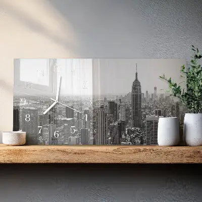 Relógio de vidro retangular Nova York Manhattan