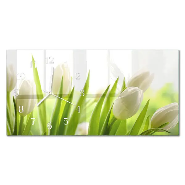 Relógio horizontal Tulipas brancas