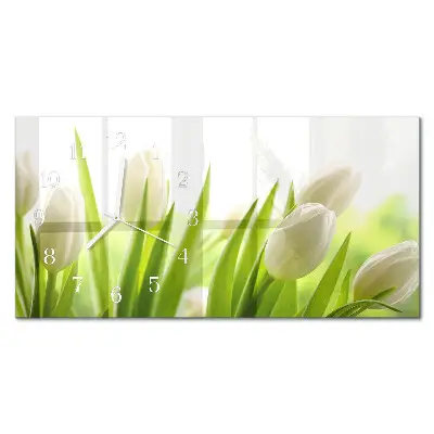 Relógio horizontal Tulipas brancas