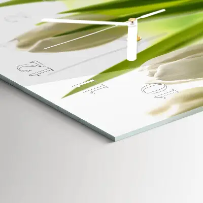 Relógio horizontal Tulipas brancas