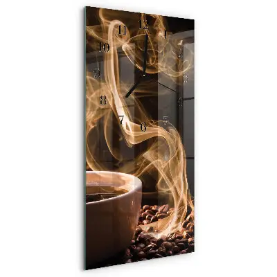Relógio de parede retangular Uma xícara de café