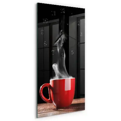 Relógio de parede retangular Uma xícara de café