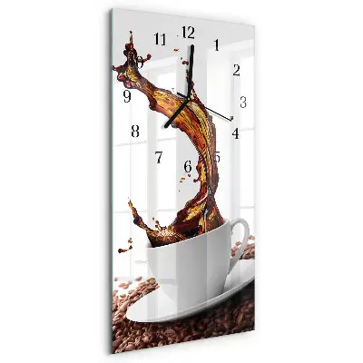 Relógio de vidro vertical Uma xícara de café