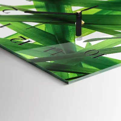 Relógio de vidro vertical Folhas de plantas