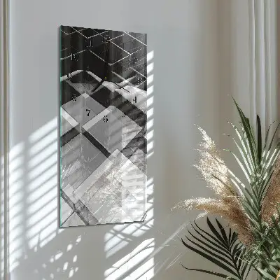 Relógio de parede retangular Cubo de vidro
