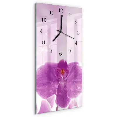 Relógio de vidro vertical Orquídea