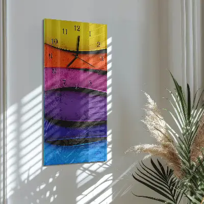 Relógio de parede retangular Listras coloridas