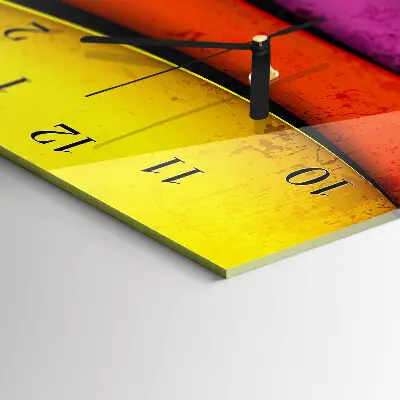 Relógio de parede retangular Listras coloridas