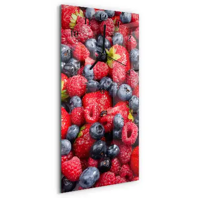 Relógio de vidro vertical Mix de frutas vermelhas
