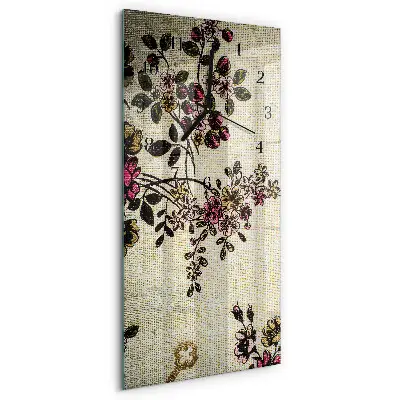 Relógio de parede retangular Estampa floral