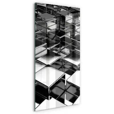 Relógio de vidro vertical Cubos de metal