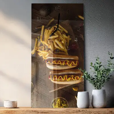 Relógio de vidro vertical Comida rápida
