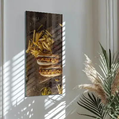 Relógio de vidro vertical Comida rápida