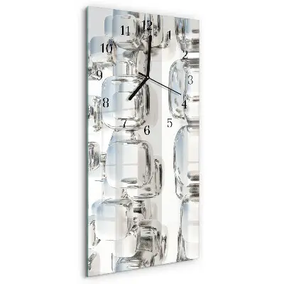 Relógio de vidro vertical cubo 3D