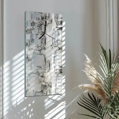 Relógio de vidro vertical cubo 3D