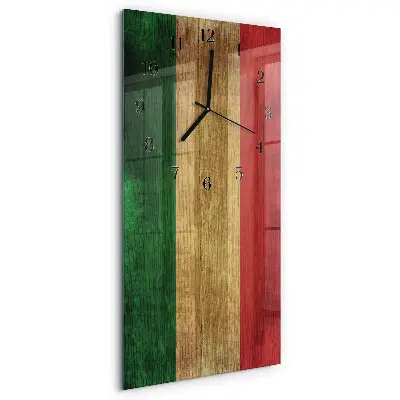 Relógio de vidro vertical bandeira italiana