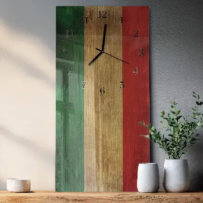Relógio de vidro vertical bandeira italiana