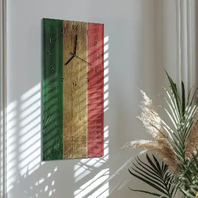Relógio de vidro vertical bandeira italiana