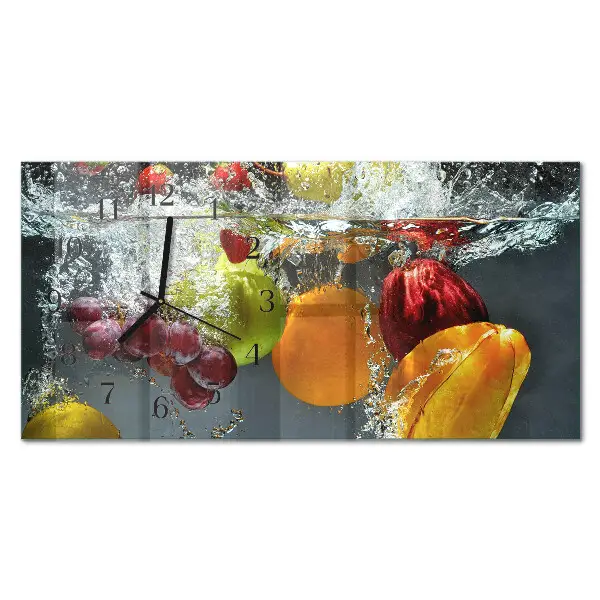 Relógio de vidro horizontal Fruta única