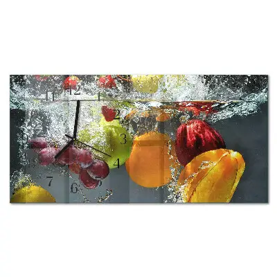 Relógio de vidro horizontal Fruta única