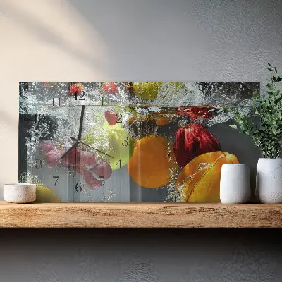 Relógio de vidro horizontal Fruta única