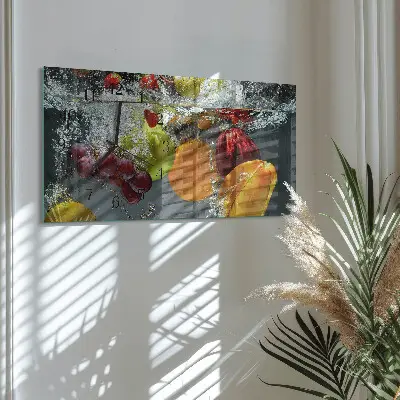 Relógio de vidro horizontal Fruta única