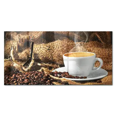 Relógio de vidro horizontal Grãos de café
