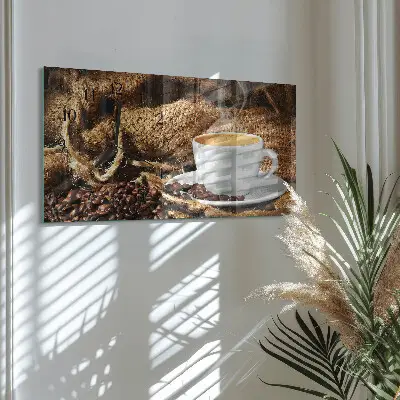 Relógio de vidro horizontal Grãos de café