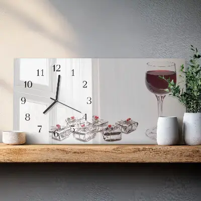 Relógio de parede taça de vinho