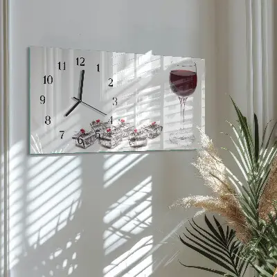 Relógio de parede taça de vinho