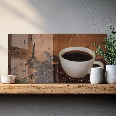 Relógio retangular infusão de café quente