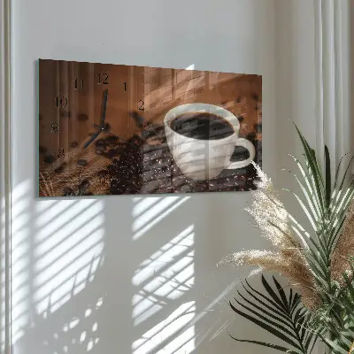 Relógio retangular infusão de café quente
