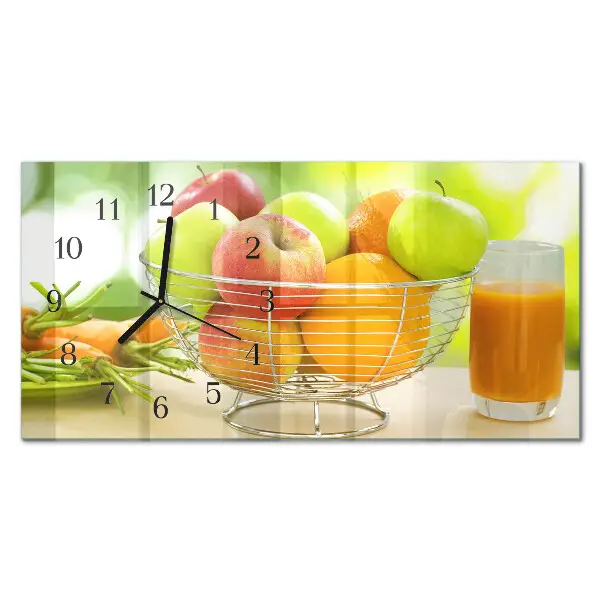 Relógio de vidro horizontal Frutas e néctar