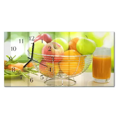 Relógio de vidro horizontal Frutas e néctar