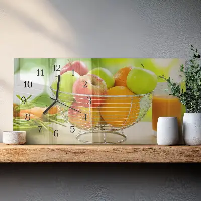 Relógio de vidro horizontal Frutas e néctar