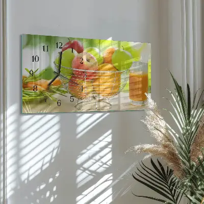 Relógio de vidro horizontal Frutas e néctar