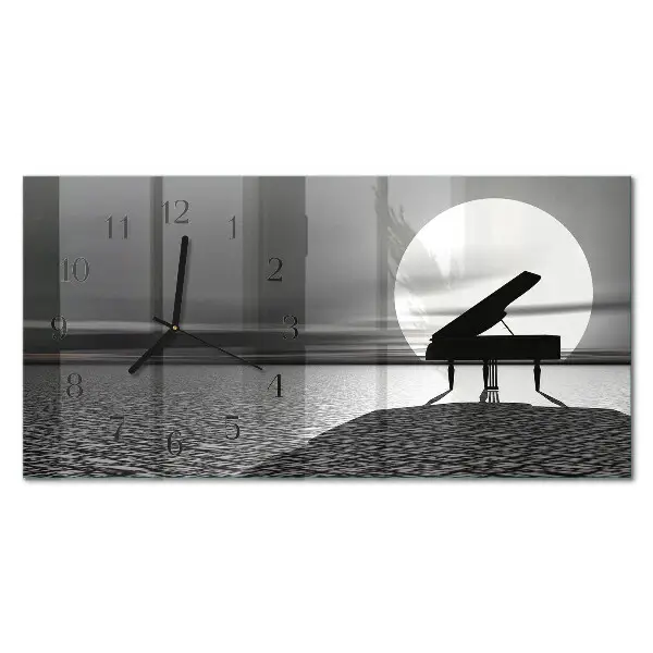 Relógio de vidro horizontal Piano de gabinete
